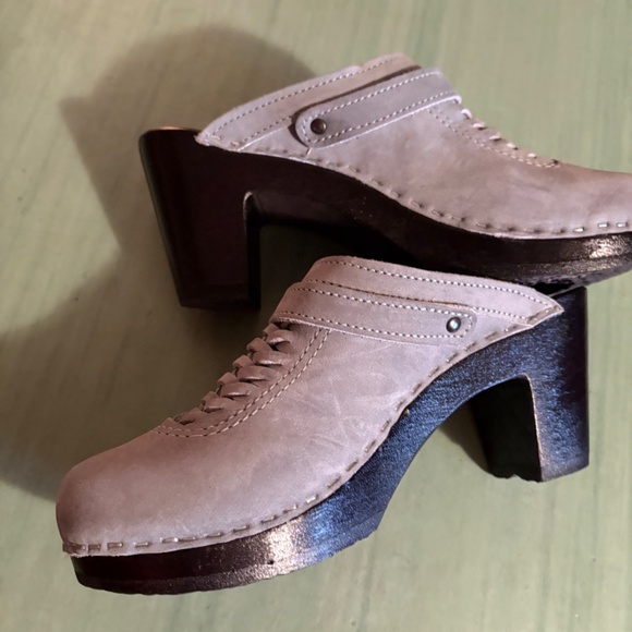NEW Womens Sven No. 6 High Heel Light Blue Gray Suede Buckle Clogs 39 8.5 / 9 - Picture 10 of 11